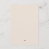 Elegant Terracotta Modern Script Bruiloft RSVP Informatiekaartje (Achterkant)