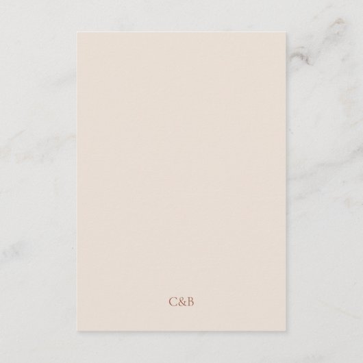 Elegant Terracotta Modern Script Bruiloft RSVP Informatiekaartje (Achterkant)