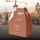 Elegant Terracotta Monogram Bruiloft Bedankdoosjes