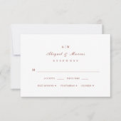 Elegant Terracotta Monogram Bruiloft RSVP Kaartje (Voorkant)