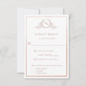 Elegant Terracotta Monogram en Waterverf RSVP (Voorkant)