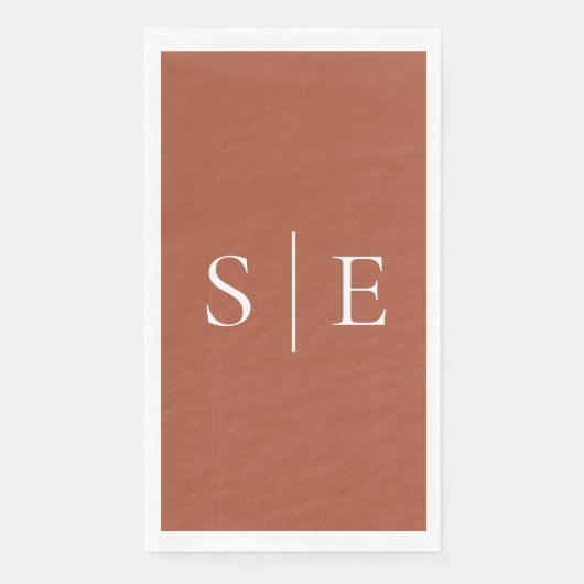 Elegant Terracotta Monogram Minimalist Servet (Voorkant)
