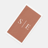 Elegant Terracotta Monogram Minimalist Servet (Hoek)