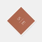 Elegant Terracotta Monogram Minimalistisch Servet (Hoek)