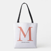 Elegant Terracotta Monogram Naam Tote Bag (Achterkant)
