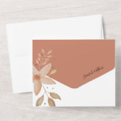 Elegant Terracotta Ombre Waterverf Flowers All In One Uitnodiging (Achterkant)