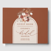 Elegant terracotta pampas boho bridal guest book gastenboek (Voorkant)