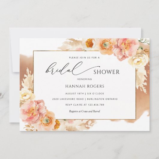 Elegant Terracotta, Peach, Vrijgezellenfeest van C Kaart (Voorkant)