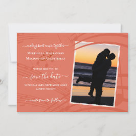 Elegant Terracotta Photo Wedding Save the Date