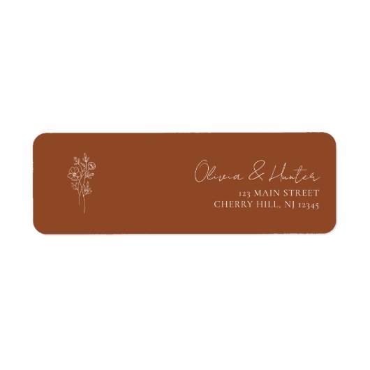 Elegant Terracotta Return Address Labels (Voorkant)