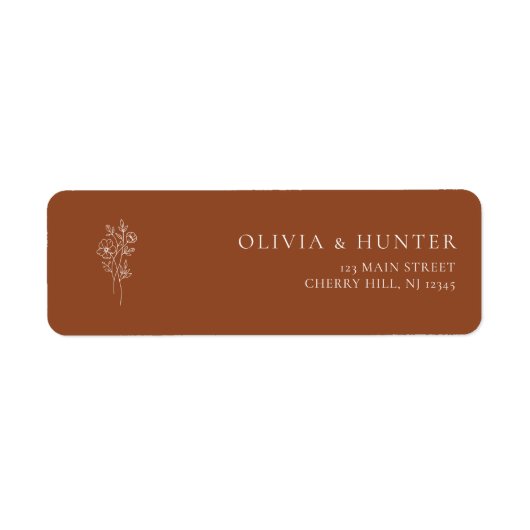 Elegant Terracotta Return Address Labels (Voorkant)
