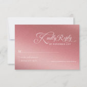 Elegant Terracotta Rose Gold Wedding Kindly Reply RSVP Kaartje (Voorkant)