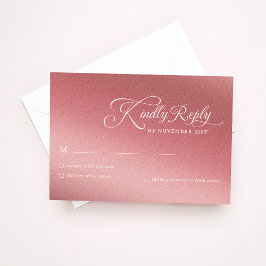 Elegant Terracotta Rose Gold Wedding Kindly Reply RSVP Kaartje