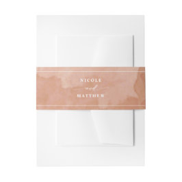 Elegant Terracotta Rust Waterverf, bruiloft Uitnodigingen Wikkel