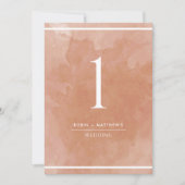 Elegant Terracotta Rust Waterverf Table Number (Voorkant)