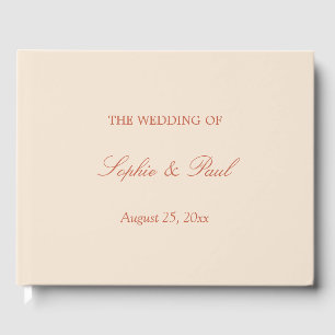 Elegant Terracotta Script Bruiloft Gastenboek