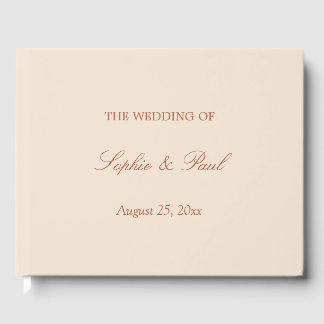 Elegant Terracotta Script Bruiloft Gastenboek