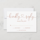 Elegant Terracotta Script Hart Antwoord A.u.b. (Voorkant)