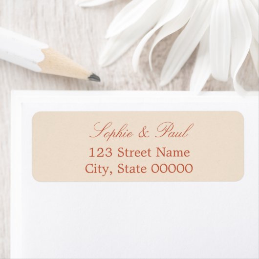 Elegant Terracotta Script Return Address Label (Insitu)