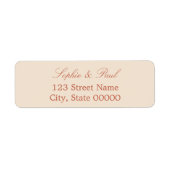 Elegant Terracotta Script Return Address Label (Voorkant)