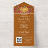 Elegant Terracotta Script RSVP Whimsical QR Code All In One Uitnodiging (Binnen)