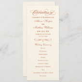 Elegant Terracotta Script Wedding Ceremony Programmakaart (Voorkant / Achterkant)