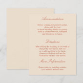 Elegant Terracotta Script Wedding Details Kaart (Voorkant / Achterkant)