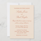 Elegant Terracotta Script Wedding Invitation Kaart (Voorkant)
