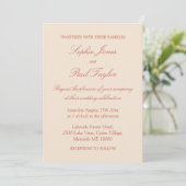 Elegant Terracotta Script Wedding Invitation Kaart (Staand voorkant)