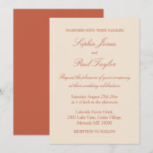 Elegant Terracotta Script Wedding Invitation