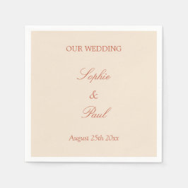 Elegant Terracotta Script Wedding Napkins Servet
