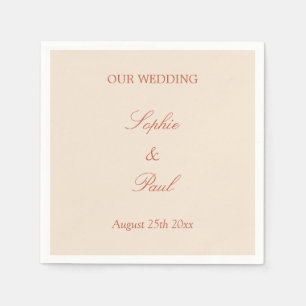 Elegant Terracotta Script Wedding Napkins Servet