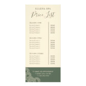 Elegant Terracotta Spa Esthetician Prijslijst Menu (Voorkant)