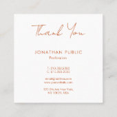 Elegant Terracotta Trendy bedankt voor uw bestelli Vierkante Visitekaartje (Achterkant)