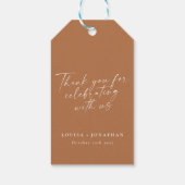 Elegant Terracotta Trendy Script Custom Hartelijk Cadeaulabel (Achterkant)