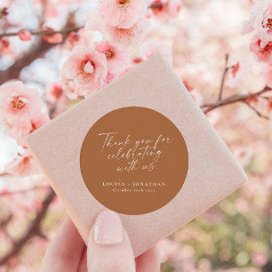 Elegant Terracotta Trendy Script Custom Hartelijk Ronde Sticker