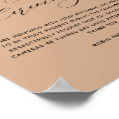 Elegant Terracotta Unplugged Ceremony Wedding Sign Poster (Hoek)