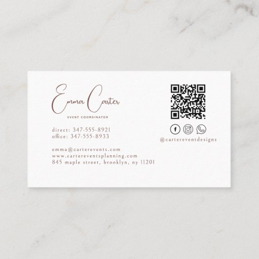 Elegant terracotta  Visitekaartje (Achterkant)