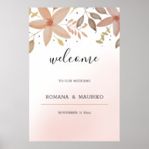 Elegant Terracotta Waterverf Floral handbeschilder