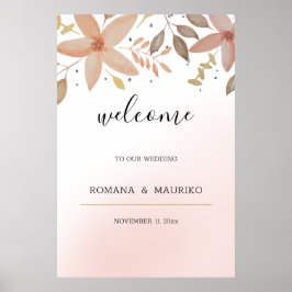 Elegant Terracotta Waterverf Floral handbeschilder Poster