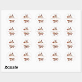 Elegant Terracotta Waterverf Floral Wedding Class Ronde Sticker (Vel)
