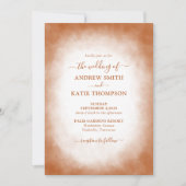 Elegant Terracotta Waterverf Minimalist Wedding Kaart (Voorkant)