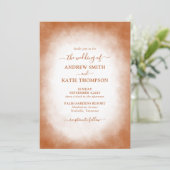 Elegant Terracotta Waterverf Minimalist Wedding Kaart (Staand voorkant)