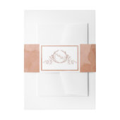 Elegant Terracotta Waterverf, Monogram Wedding Uitnodigingen Wikkel (Voorkant Voorbeeld)