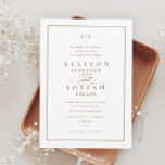 Elegant Terracotta Wedding Invitation Kaart<br><div class="desc">Deze Elegant Terracotta Wedding Invitation is een klassieker. Het is eenvoudig en veelzijdig. Het kenmerkt een chroomontwerp met een monogram,  manuscriptdetails,  eenvoudig lijst en formele editable teksten. Klik uitgeven knoop om dit ontwerp aan te passen.</div>