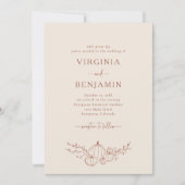 Elegant Terracotta Wedding Invitation Kaart (Voorkant)