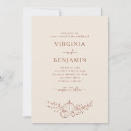 Elegant Terracotta Wedding Invitation Kaart