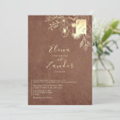 Elegant Terracotta Wedding Invitation Kaart (Staand voorkant)