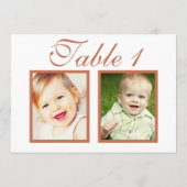 Elegant Terracotta Wedding Photo Table Number Kaart (Achterkant)