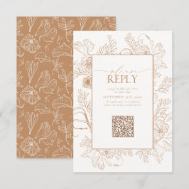 Elegant Terracotta Wedding QR Code Gelieve te bean RSVP Kaartje